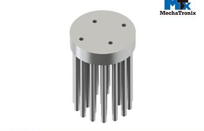 Zhaga LED pin fin heat sink, ø35mm, H 50mm, Base 8mm, Clear anodized