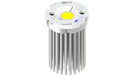 LED pin fin heat sink, ø47mm, H 68mm, Base 8mm, Zhaga&amp;Philips holes, Clear
