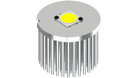 Zhaga LED pin fin heat sink, ø86mm, H 68mm, Base 8mm, Clear anodized