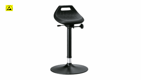 Bimos ESD industrial standing aid, integral foam black, 360-degree swivel, seat height 580-850 mm