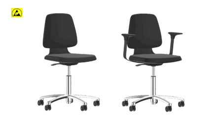 Bimo's Labsit ESD work chair, with casters, 450–650 mm