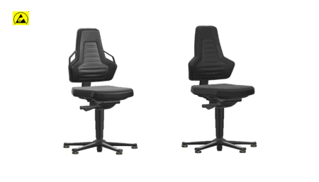Bimos Nexxit 1 ESD work chair with glides, black, 450–600 mm