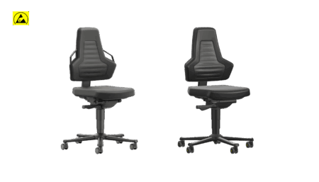 Bimos Nexxit 2 ESD work chair with casters, black, 450–600 mm