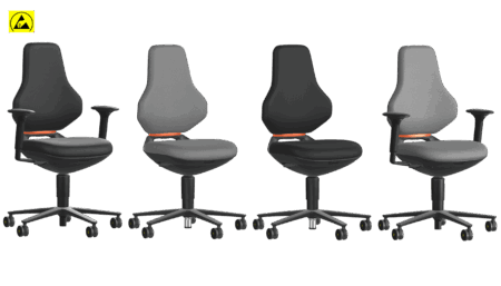 Bimos TEXON 2 ESD work chair with casters, 450 - 620 mm