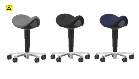 Bimos ESD saddle stool with casters, 540 - 800 mm
