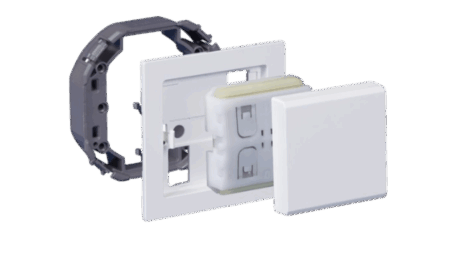 WS-LIV-BLE-1-WS-SNAPFIX Casambi Wall-Mounted Transmitter, White, with Single-Button Rocker Switch and SNAPFIX Adapter