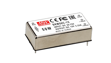 SKM50W8, 50W DC-DC converter with 8:1 input, 2"x1" enclosure