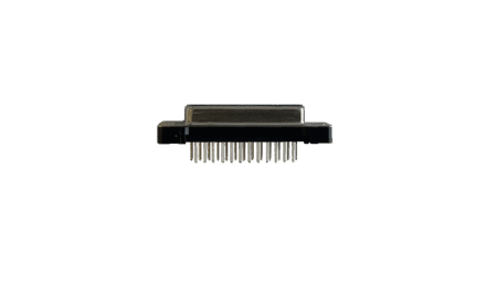 D-SUB female connector strip, 25-pin with 6 mm plastic flange
