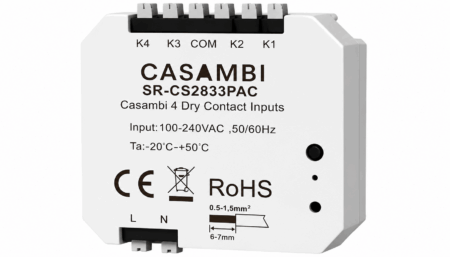 Casambi Tastenkoppler für 4 Potentialfreie Eingänge, programmierbar