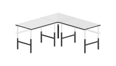 ESD Corner Table Classic 1200 x 750 x 800 mm, height-adjustable