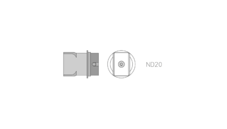 ND20 Hot Air Nozzle, Heated on Both Sides, 21.5 x 14.8 mm