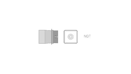 NQT Heissluftdüse, 4 Seiten beheizt, ohne überstehenden Rand, 22,0 X 22,0 mm